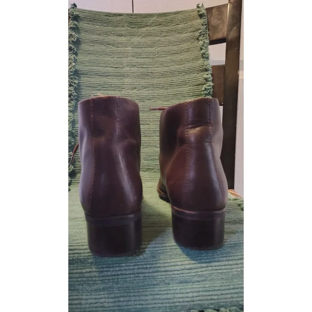 Vintage Westies Brown Leather Lace-Up Ankle Boots Chukka Booties Women's 7M